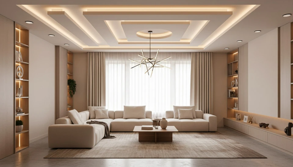 Équipement audio professionnel suspendu du plafond